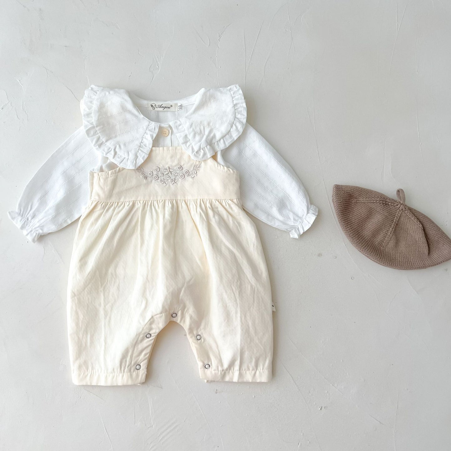 Baby Mädchen Lockerer Verstellbarer Trägerstrampler
