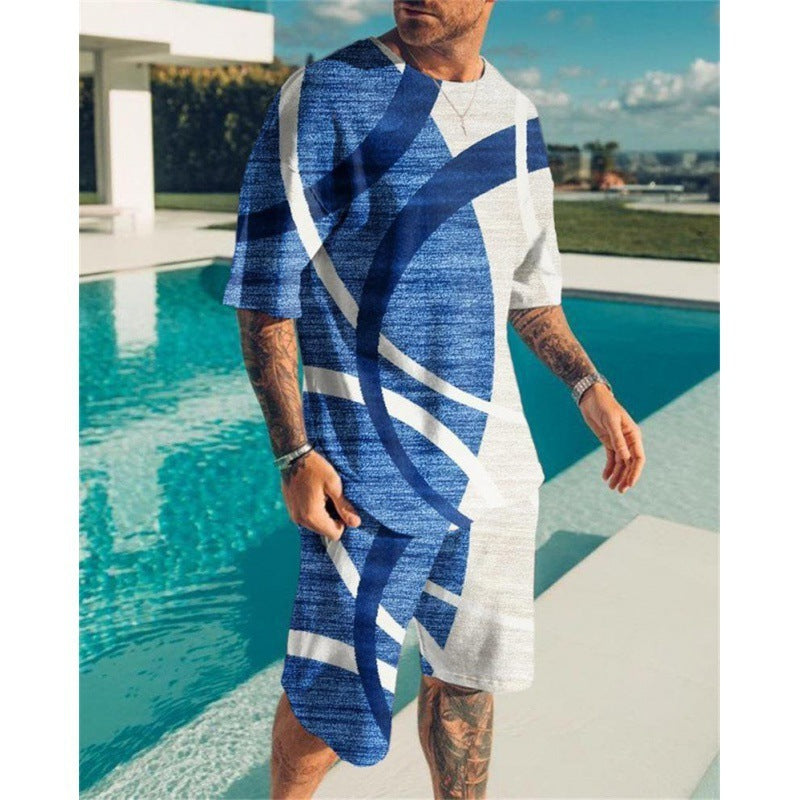 Short Sleeve Men's Leisure Set Suit in Export Style