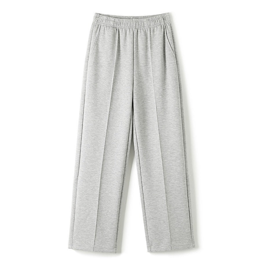 Damen High-Waist Weite Bein Sweatpants – Sporthose mit Mittellinie