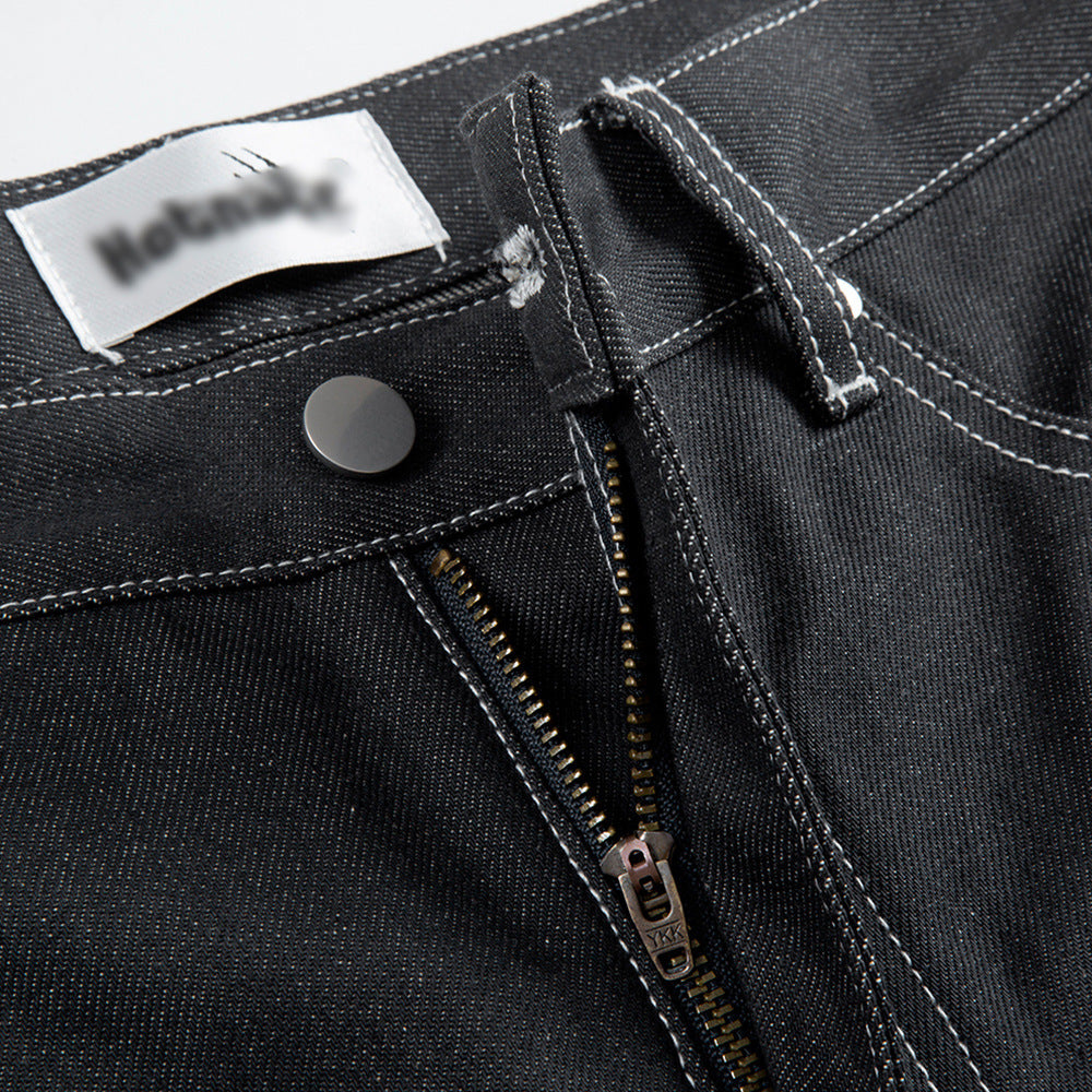 Drucklinien Denim gerade Jeans Herren Slim Fit Beine