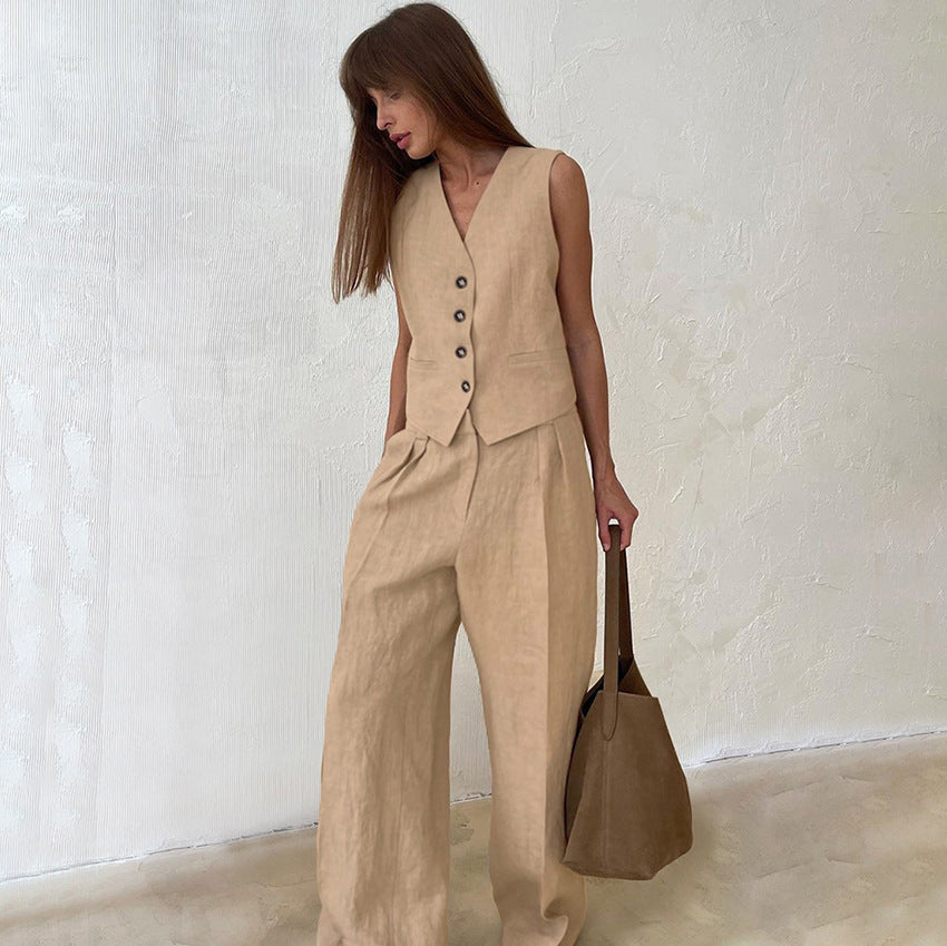 Suit Type Niche Pleated High Waist Suit