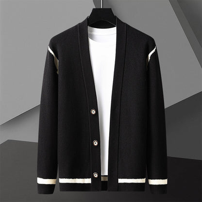 Herbst-Cardigan für Herren, langärmliger Pullovermantel.
