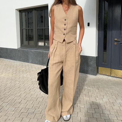 Suit Type Niche Pleated High Waist Suit