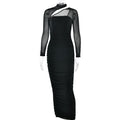 Mesh Kleid mit Rundhalsausschnitt