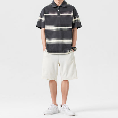 Summer suit two-piece with short sleeve and shorts for sports