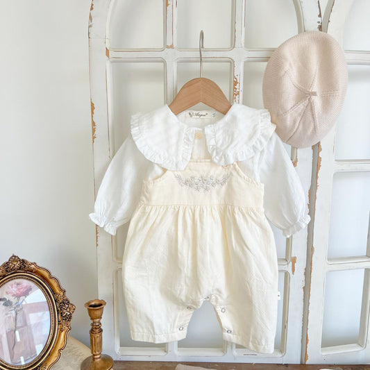 Baby Mädchen Lockerer Verstellbarer Trägerstrampler