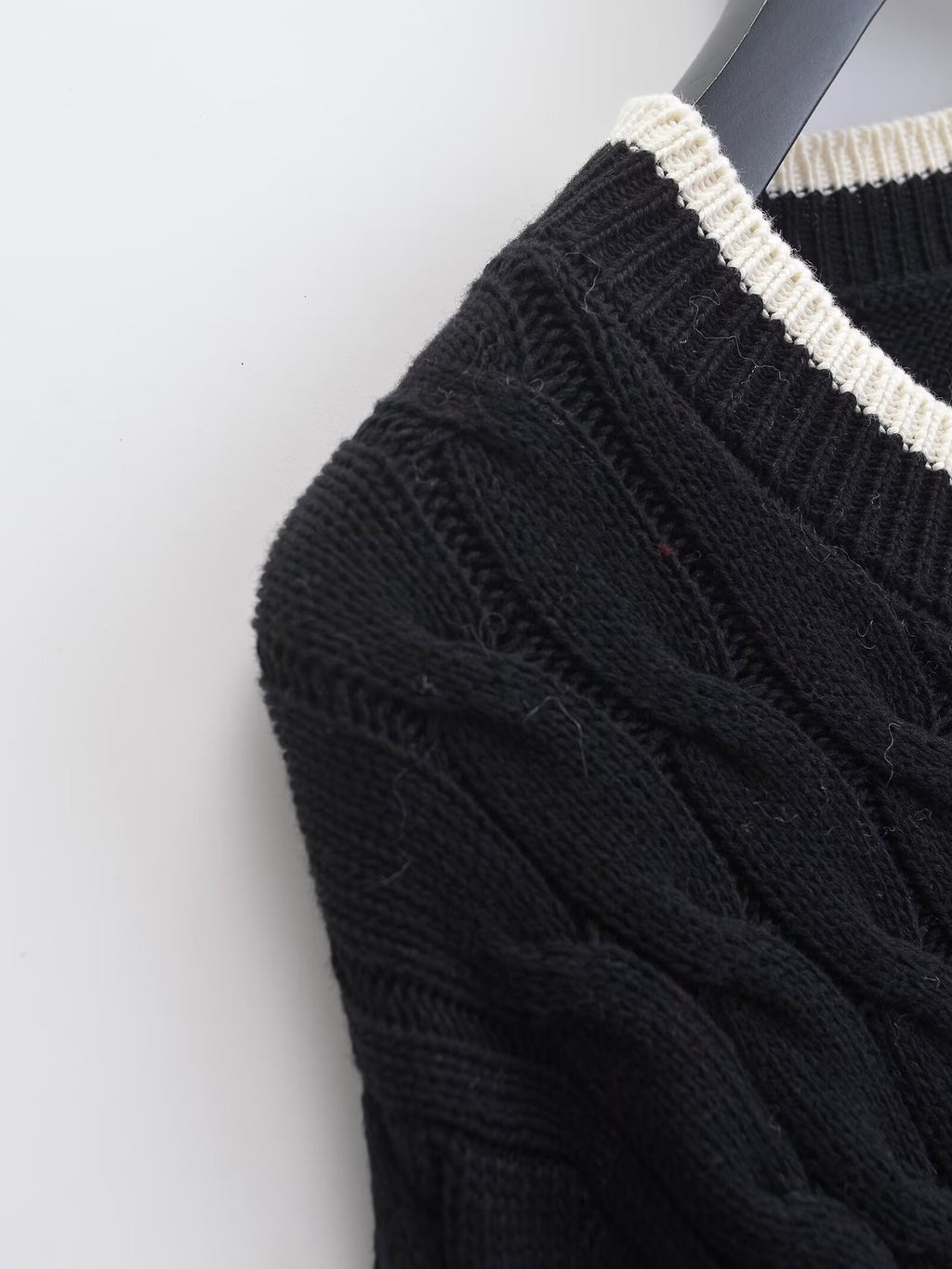 Damen Langarm Knopf Gedrehte Strickjacke