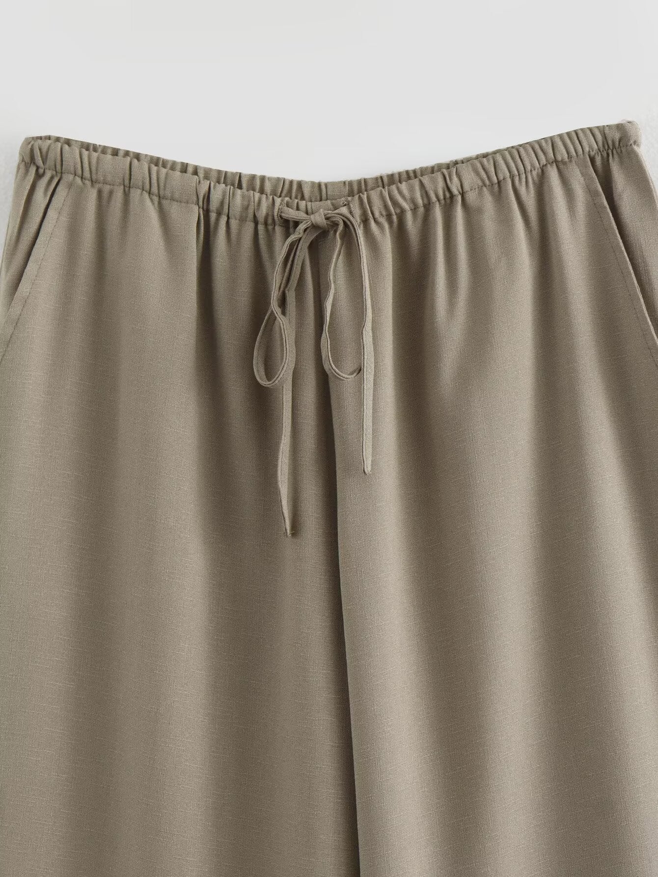 Texture Double Breasted Kimono Top Drawstring Pants Suit