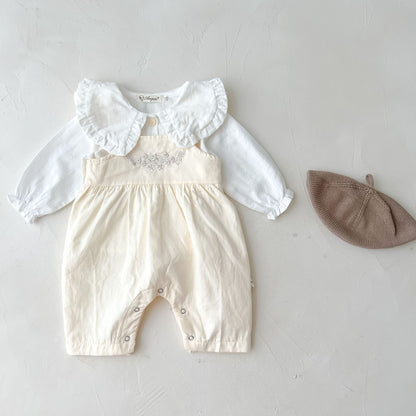 Baby Mädchen Lockerer Verstellbarer Trägerstrampler