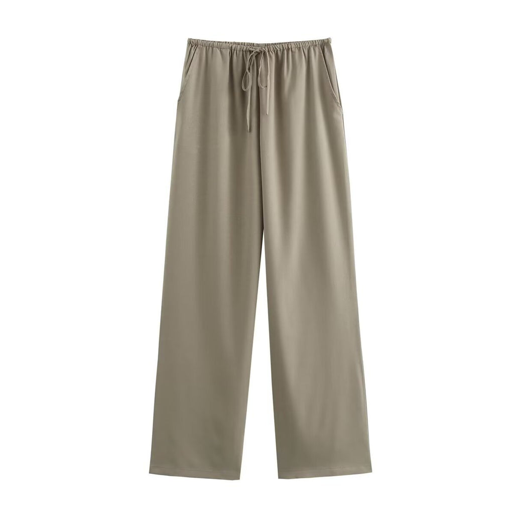 Texture Double Breasted Kimono Top Drawstring Pants Suit