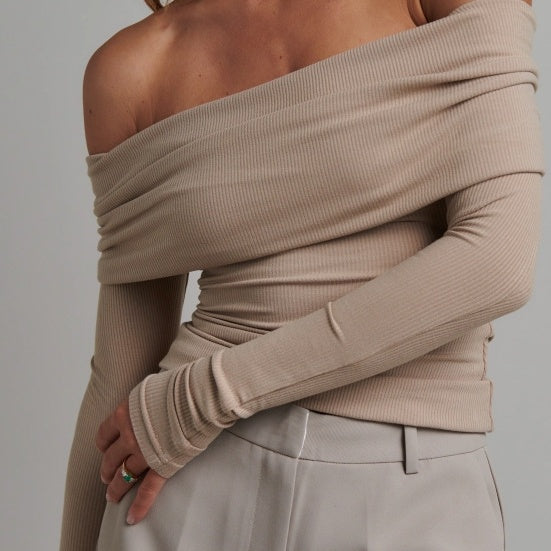 Damen-T-Shirt schulter frei Mode-Tops