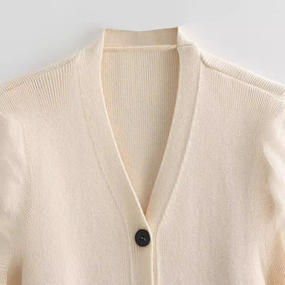 Modische Komfortable und Lässige Kontrastfarbige Fadenverzierung Strickjacke Pullover