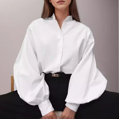Damen-Shirt mit Design-Akzent und Laternenärmeln – Exklusive Mode