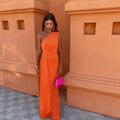 One-Shoulder Maxikleid