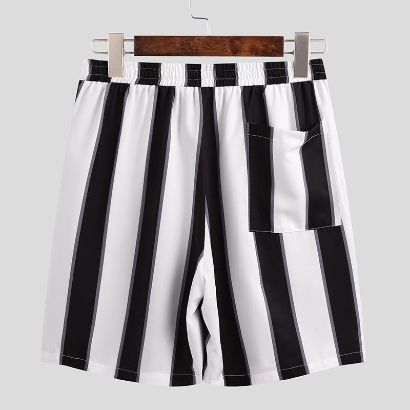 Summer Short Men Striped Beach Pajamas Suit