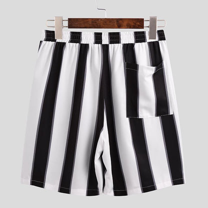 Summer Short Men Striped Beach Pajamas Suit