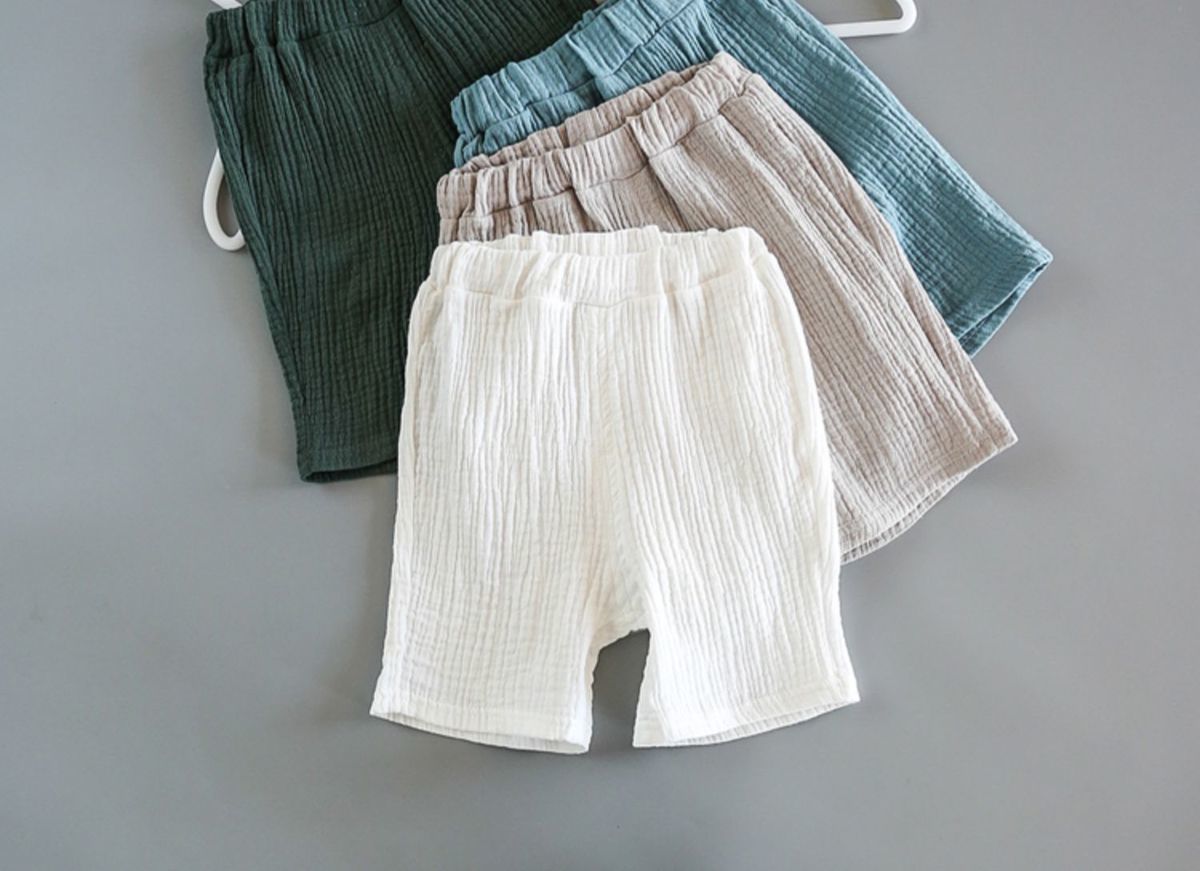 Baby Sommer Baumwolle Weiches Set Kinder Kurzarm und Shorts Zweiteiliges Set Kinderkleidung aus Baumwolle und Leinen Jungen