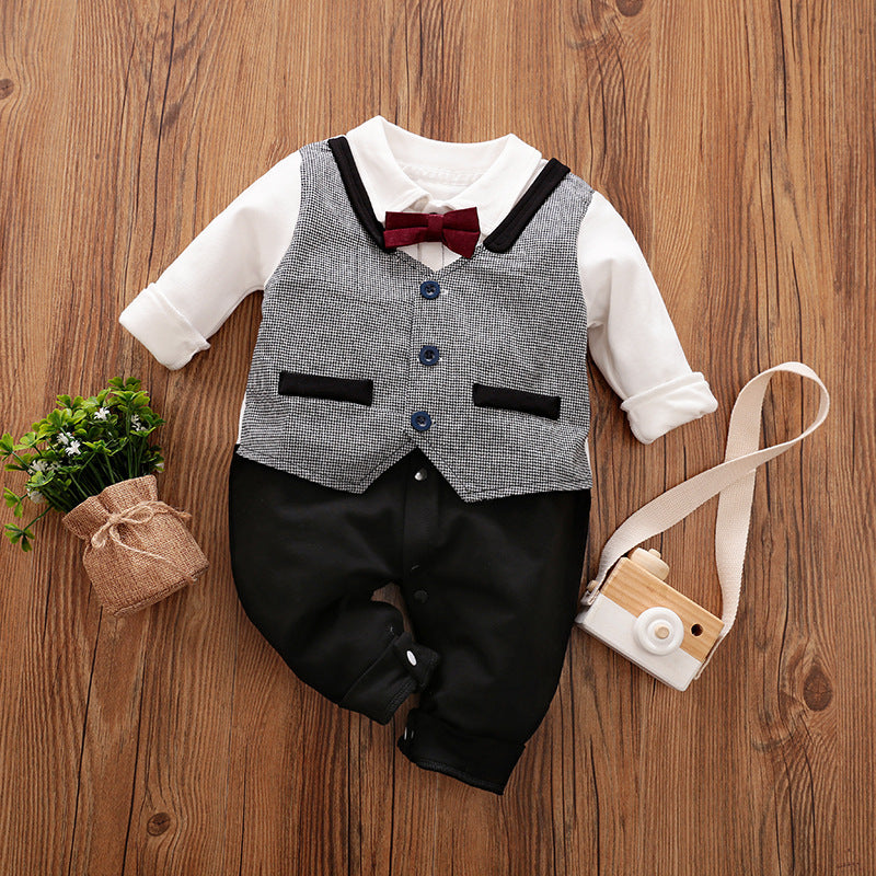 Baby Strampler Frühling und Herbst Modelle Außenhandel Gentleman Baby Kleidung Langarm Baby Kleidung