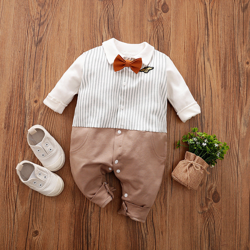 Baby Strampler Frühling und Herbst Modelle Außenhandel Gentleman Baby Kleidung Langarm Baby Kleidung