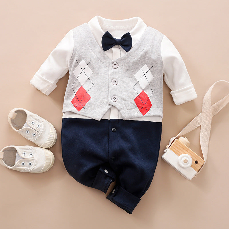 Baby Strampler Frühling und Herbst Modelle Außenhandel Gentleman Baby Kleidung Langarm Baby Kleidung