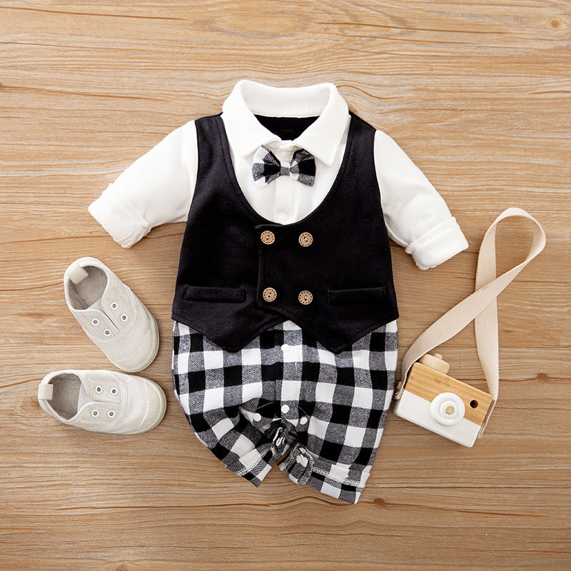 Baby Strampler Frühling und Herbst Modelle Außenhandel Gentleman Baby Kleidung Langarm Baby Kleidung