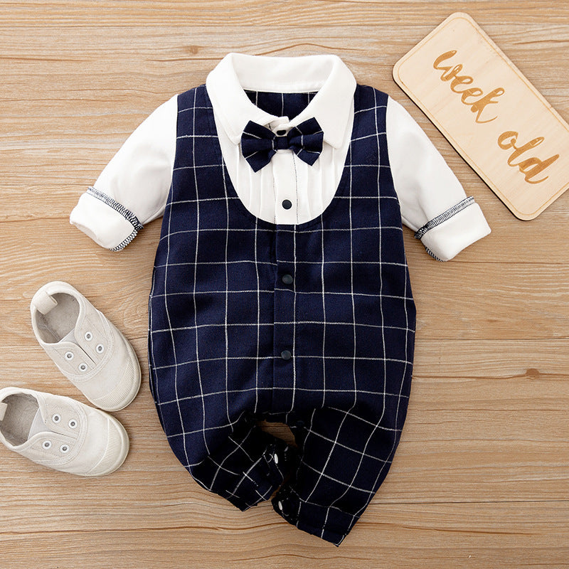 Baby Strampler Frühling und Herbst Modelle Außenhandel Gentleman Baby Kleidung Langarm Baby Kleidung