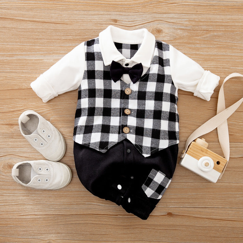 Baby Strampler Frühling und Herbst Modelle Außenhandel Gentleman Baby Kleidung Langarm Baby Kleidung
