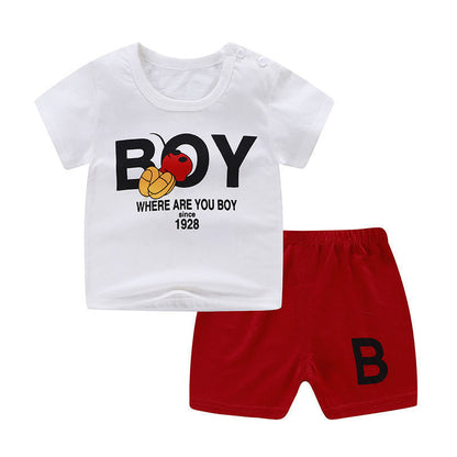 Sommer Neugeborenes Baby Jungen Kleidung Kinder Kleidung Set für Mädchen Kinder T-Shirt Shorts 2-teiliges Outfit Baumwoll Freizeitkleidung