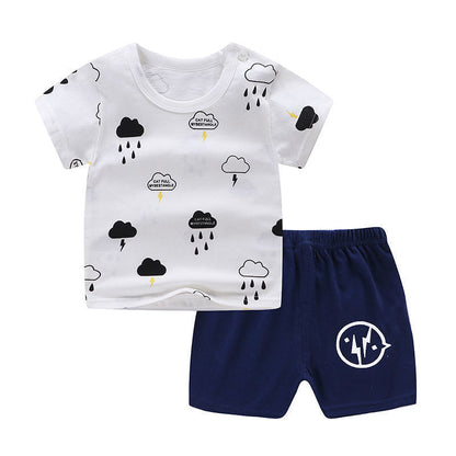 Sommer Neugeborenes Baby Jungen Kleidung Kinder Kleidung Set für Mädchen Kinder T-Shirt Shorts 2-teiliges Outfit Baumwoll Freizeitkleidung