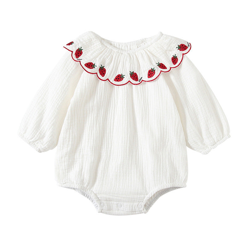 Mädchen Baby-Strampler Einteiler Langarmanzug Herbst Kleine Mädchen Koreanischer Blumen-Romper