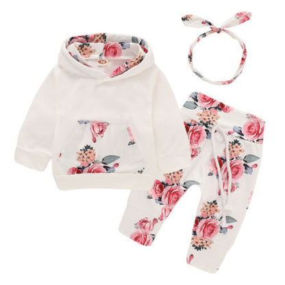 Children's suit with hood print