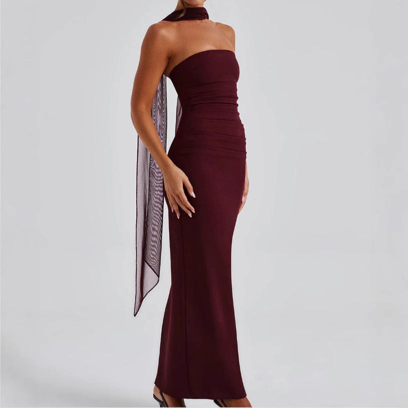 Kleid mit Schal-Bandeau
