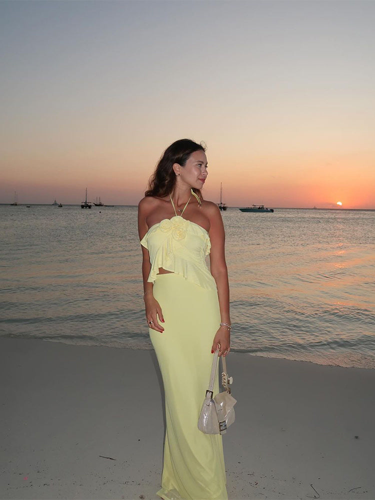 Spaghetti träger Weste hohe Taille Rock Anzug