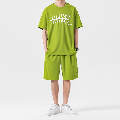 Sports suit summer two-piece with short sleeve and shorts in casual style