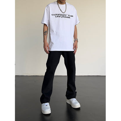 High Street Retro Freizeit leicht ausgestellte Jeans
