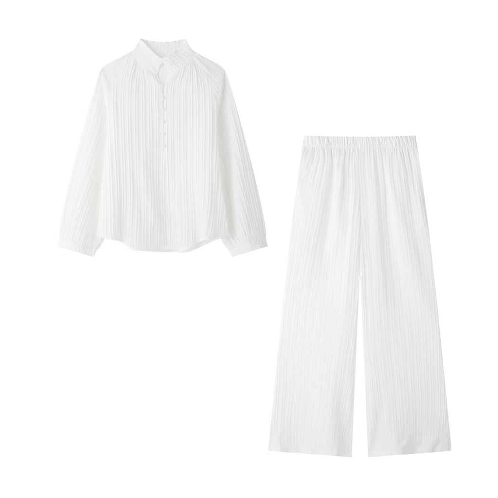 Women's Layering Top Shirt Trousers Suit