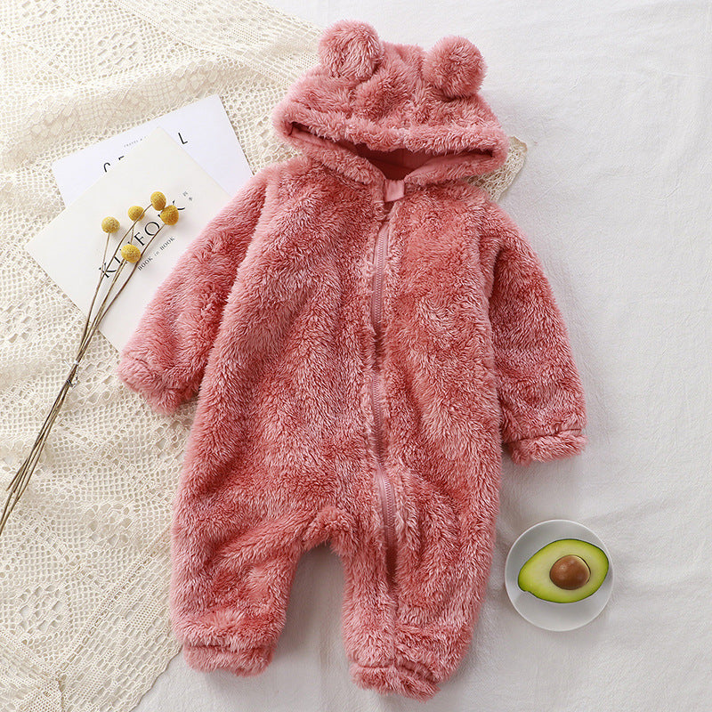 Baby Einteiler Winter Neugeborenes Warmes Strampler Baby Plüsch Outerwear