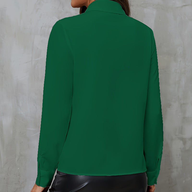 Neue Lockere Chiffonbluse für Damen mit Rüschen