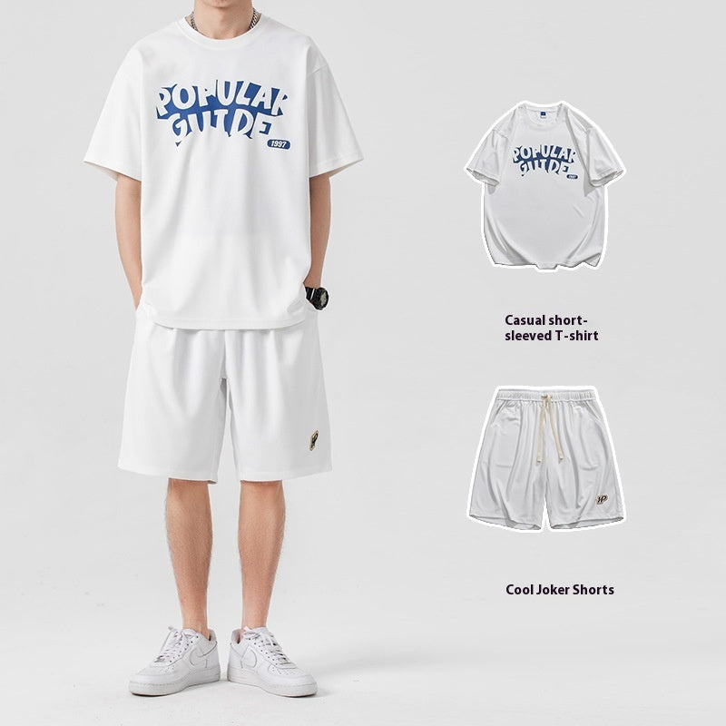 Sports suit summer two-piece with short sleeve and shorts in casual style