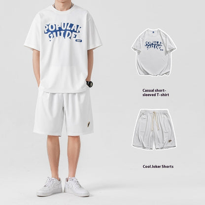 Sports suit summer two-piece with short sleeve and shorts in casual style