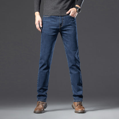 Herren-Jeans mit Fleece-Futter – Gerade, schlank, elastisch und wärmeisolierend