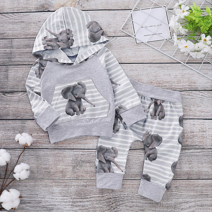 Kinderkleidung Explosion Modell Baby Elefant mit Kapuze Anzug Punkte