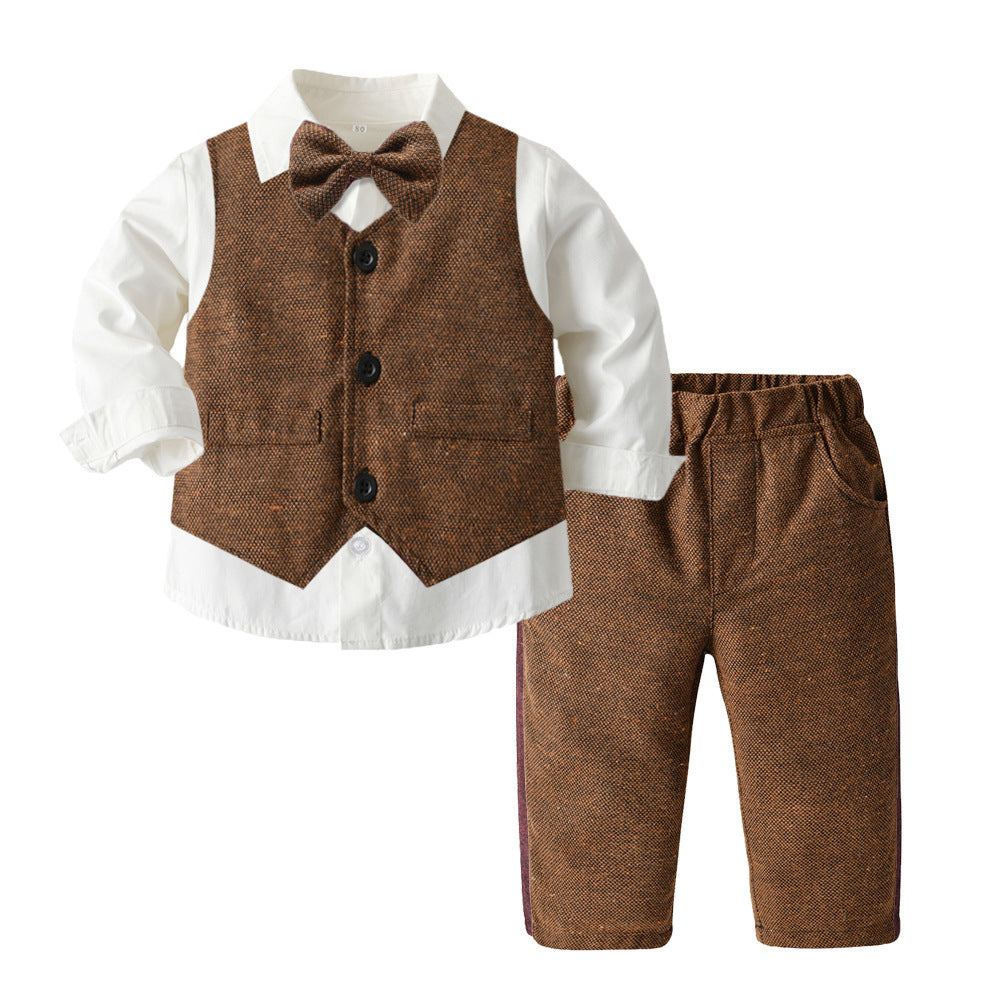 Jungen Herbstkleidung Kinderanzug Drei-Teiliges Set