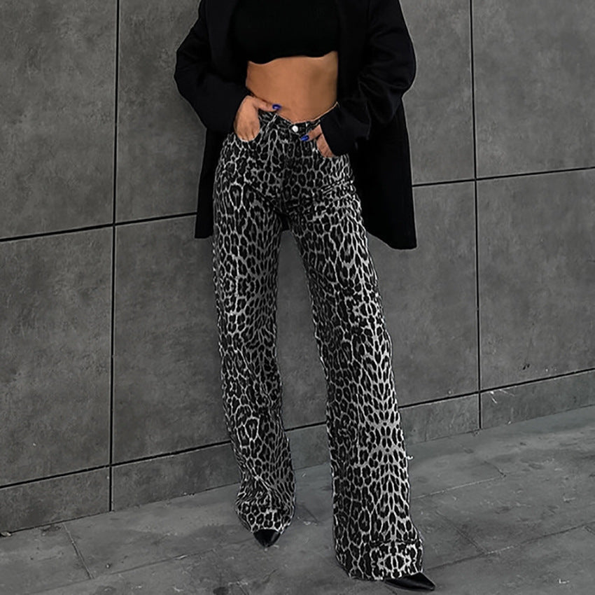Figurschmeichelnde High-Waist Gerade Lässige Hose