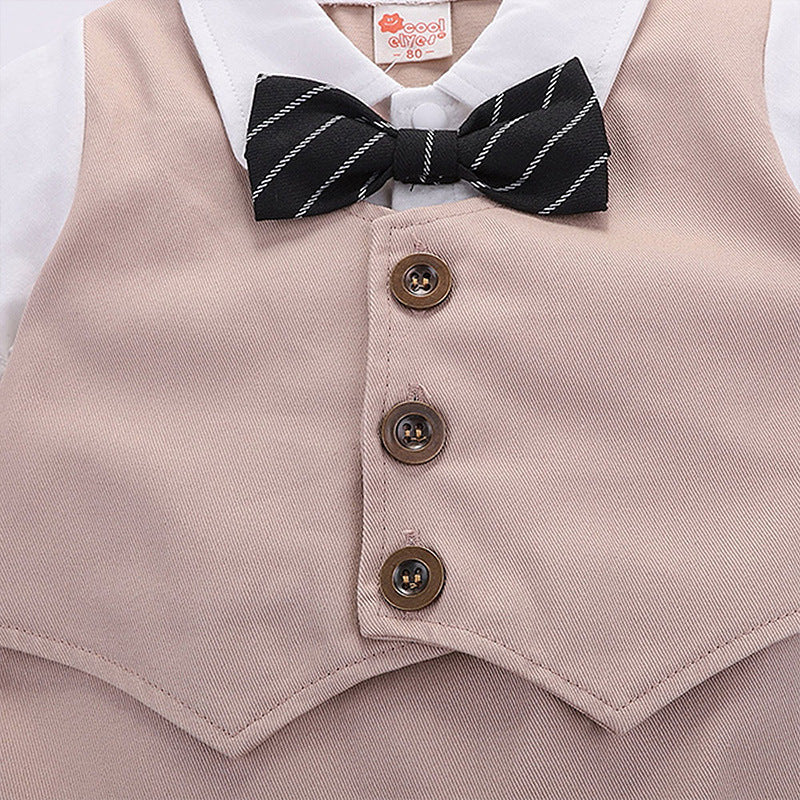 Modische Baby Kleidung Sommer Kurzarm Gentleman Jumpsuit Strampler