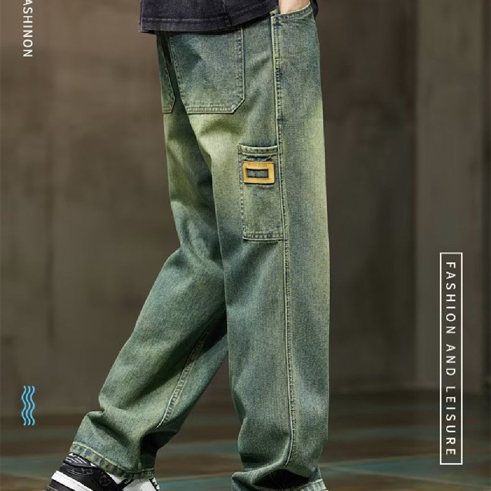 Vintage Herren-Jeans – High-Street-Stil, vielseitig kombinierbar, gerade geschnitten