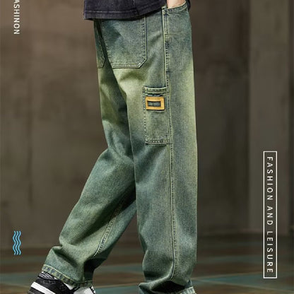 Vintage Herren-Jeans – High-Street-Stil, vielseitig kombinierbar, gerade geschnitten