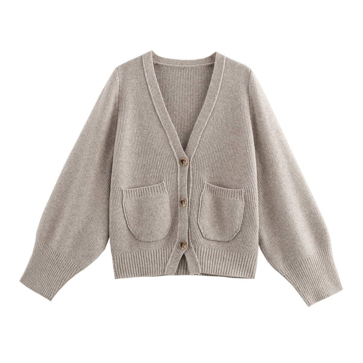 Damen Lazy V-Ausschnitt Strickjacke Top