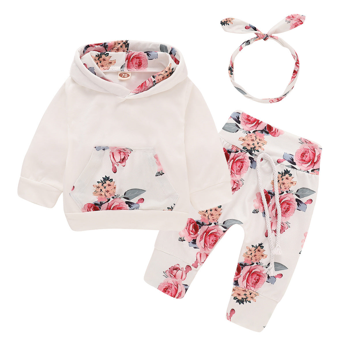 Children's suit with hood print