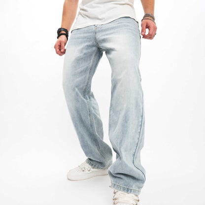 Herren Jeans locker weite Beine Freizeit Hip Hop Punk